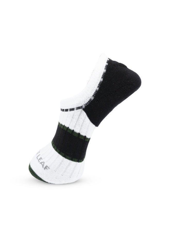 White Leaf 3 Pairs No Show Mens Socks Cotton Low Cut Ankle Socks - Breathable, Moisture Wicking, Durable - 3 Pairs Black & White - Free Size - Image 3