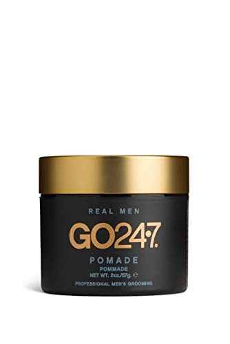 GO247 Pomade - Medium Hold, High Shine Pomade for Men - Water-Activated Formula for Easy Restyling - Controls Frizz & Flyaways - Ideal for Sleek, Polished Looks, 2 Oz - Image 1
