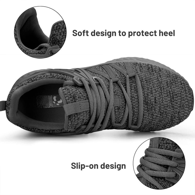 Abboos Sport Running Shoes for Women Mesh Breathable Gym Sneakers Trail Runners Fashion Sneakers Dark Grey Size 7 - Image 4