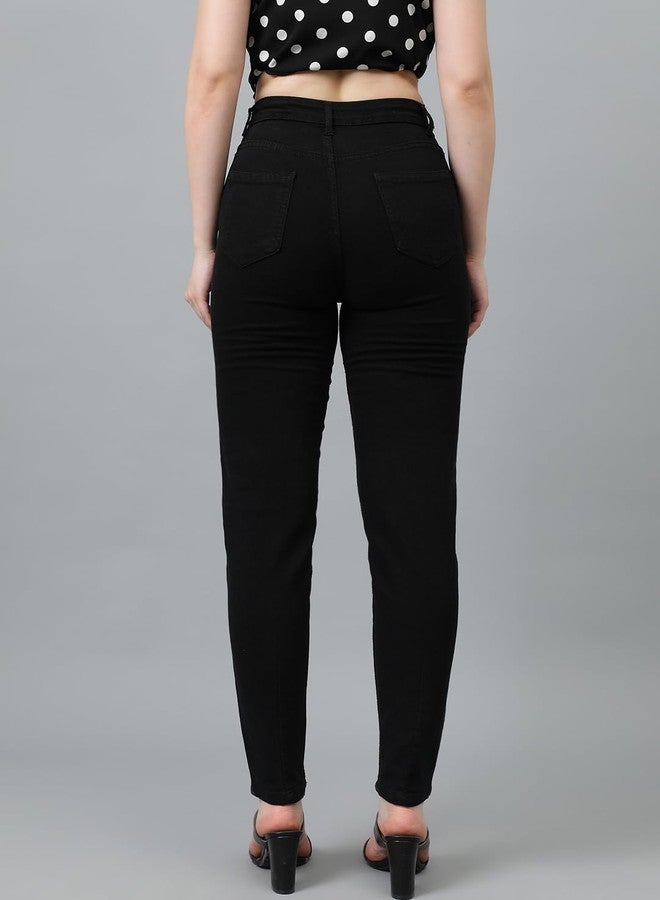 KOTTY Women High Rise Cotton Lycra Slim fit Solid Jeans - Image 4