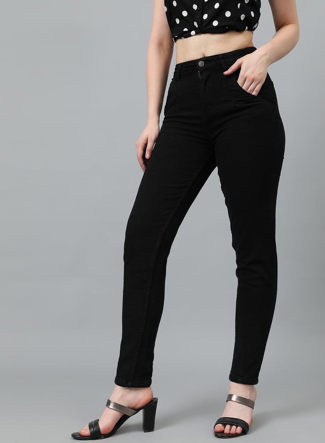 KOTTY Women High Rise Cotton Lycra Slim fit Solid Jeans - Image 3