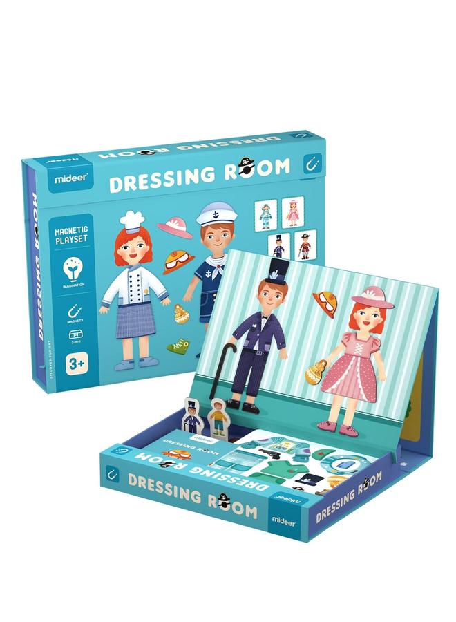 Magnetic Toys, Board Games for Kids, Puzzles Toys Preschool Education, Mix and Match Costume Dress Up Pretend Play Set with Storage Case, Multifunctional Packing Design (50 pcs)  - Image 1