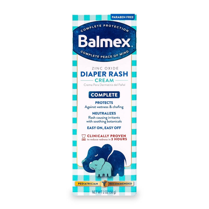 Balmex كريم حماية كامل من طفح الحفاض للأطفال مع أكسيد الزنك + نباتات مهدئة، 2 أونصة - Image 1
