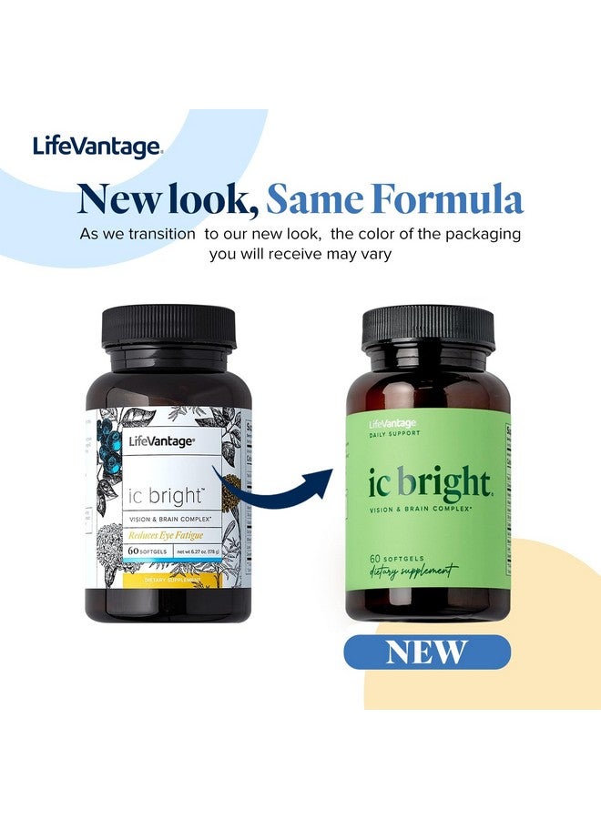 LifeVantage IC Bright 60 كبسولة لينة، مكمل معقد للرؤية والدماغ محشو بمضادات الأكسدة والمواد الغذائية والكاروتينويد لصحة العين التي تساعد في تقليل إجهاد العين - Image 2