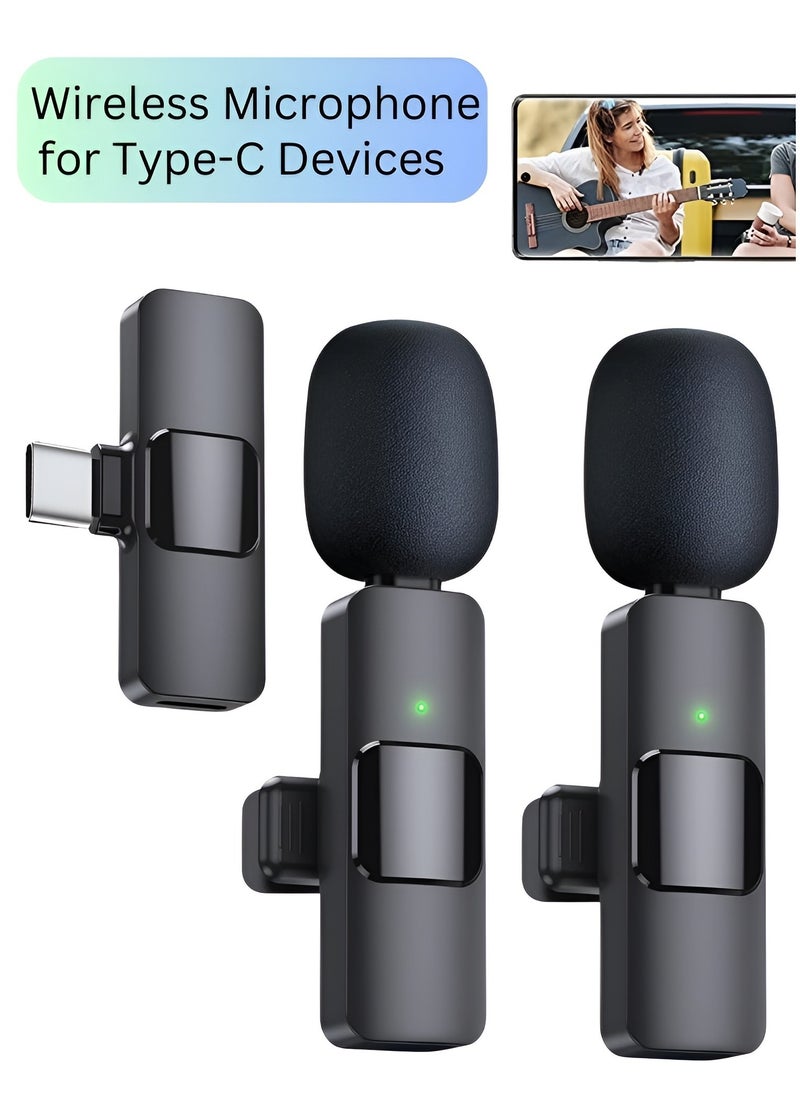 BORTONY Professional Wireless Lavalier Microphone for Android Computer Cordless Omnidirectional Condenser Recording Mic with USB C Interface for Interview Video Podcast Vlog YouTube  - Image 1