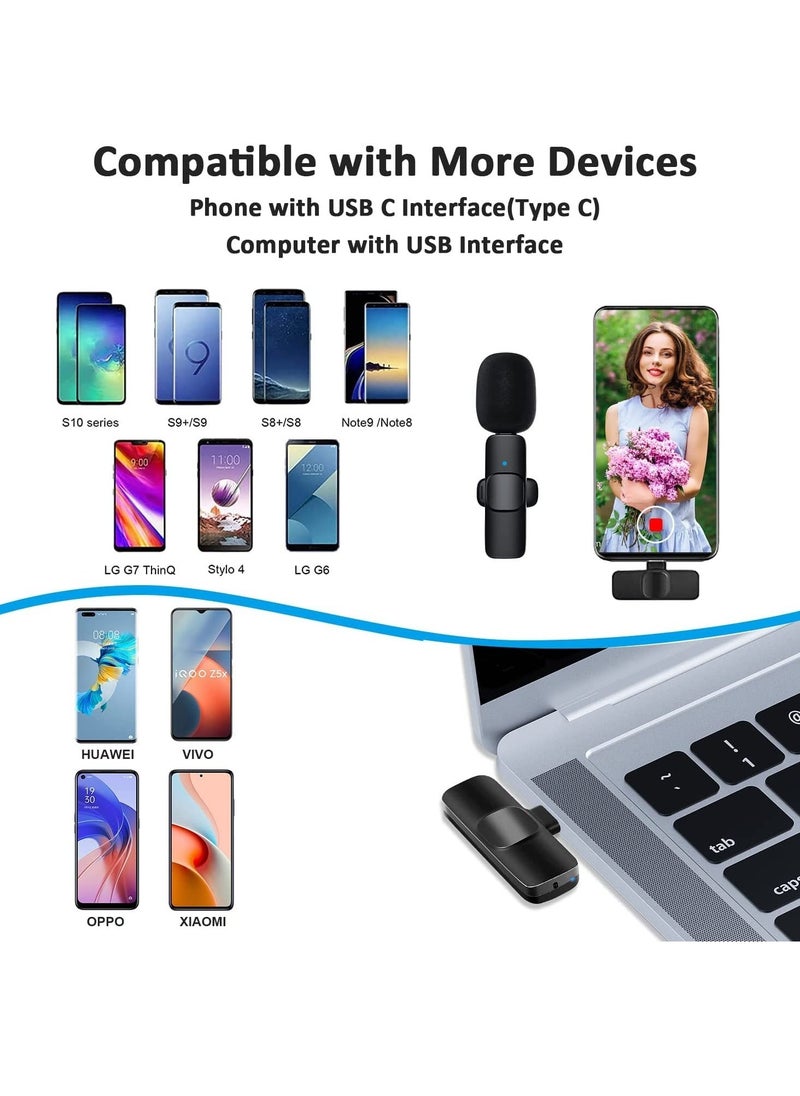 BORTONY Professional Wireless Lavalier Microphone for Android Computer Cordless Omnidirectional Condenser Recording Mic with USB C Interface for Interview Video Podcast Vlog YouTube  - Image 5