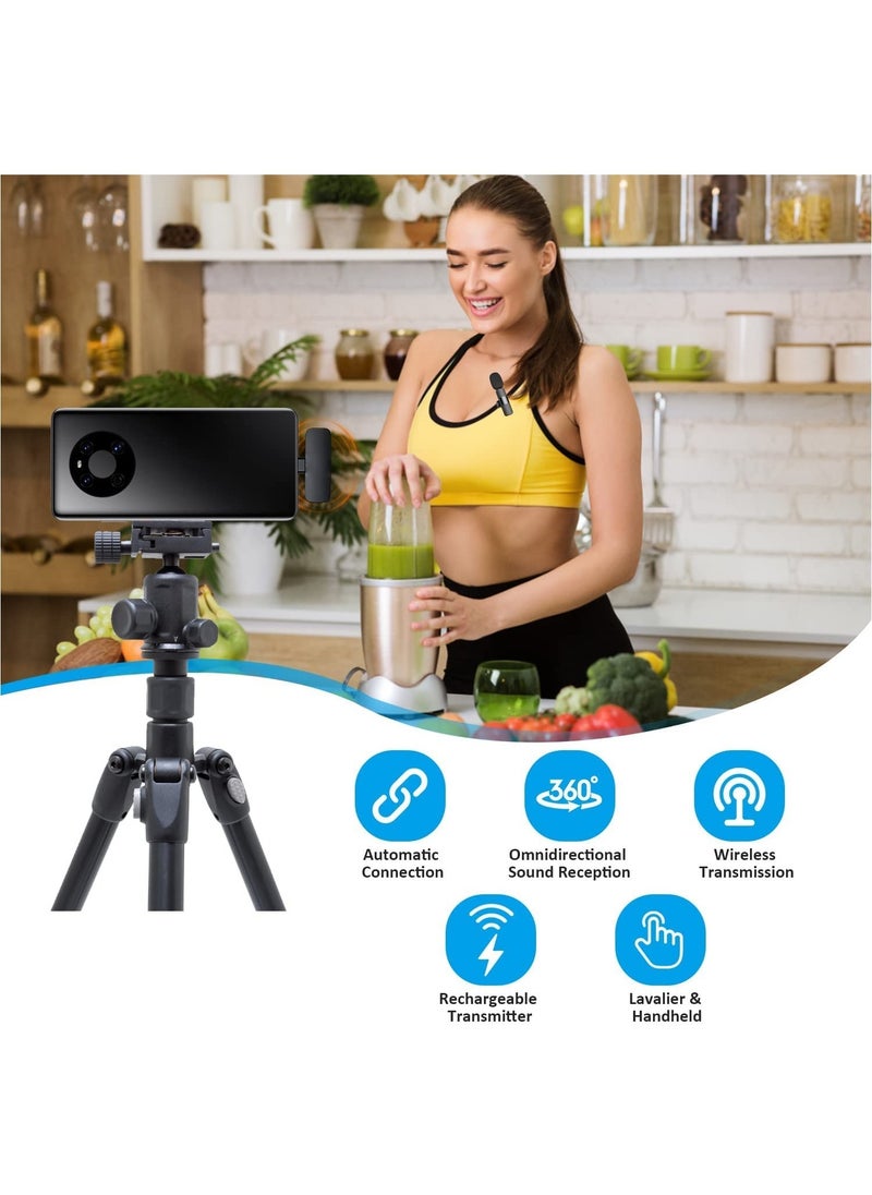BORTONY Professional Wireless Lavalier Microphone for Android Computer Cordless Omnidirectional Condenser Recording Mic with USB C Interface for Interview Video Podcast Vlog YouTube  - Image 2
