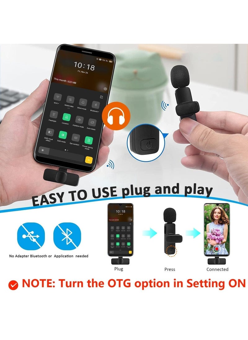 BORTONY Professional Wireless Lavalier Microphone for Android Computer Cordless Omnidirectional Condenser Recording Mic with USB C Interface for Interview Video Podcast Vlog YouTube  - Image 4