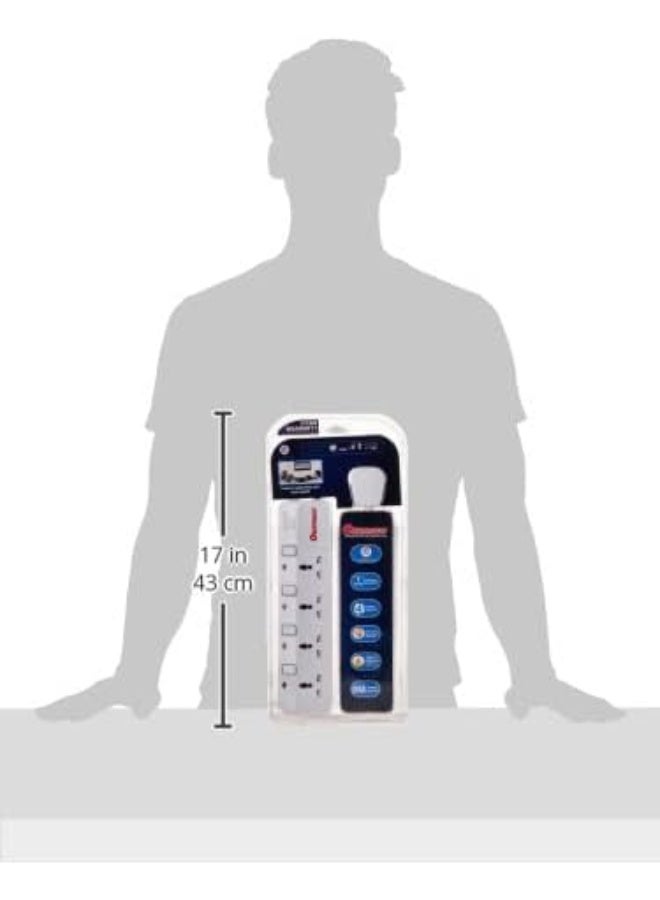 Oshtraco OTC-3314S-8M 4 Way Switched Universal Extension Cord with 8 Meter Wire - Image 3