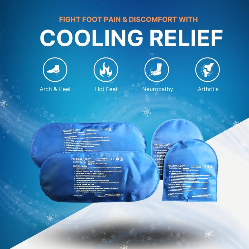 NatraCure Replacement Gel Packs for Cold Therapy Socks - (4-Piece Set) Extra Gel Ice Packs Reusable, Compresses for Injuries, Flexible Ice Packs Reusable, Small Ice Packs, Thin Ice Packs - GP23-24 - Image 2