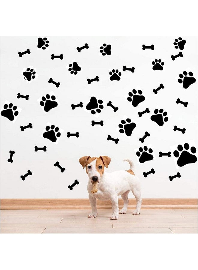 SITAKE 76 Pcs Dog Decor Stickers, 40 Pcs Dog Paw Print Stickers And 36 Pcs Dog Bones Stickers, Dog Decorations Wall Floor Windows Decal Stickers For Room, Teen Girl’S And Boy’S Room - Image 1