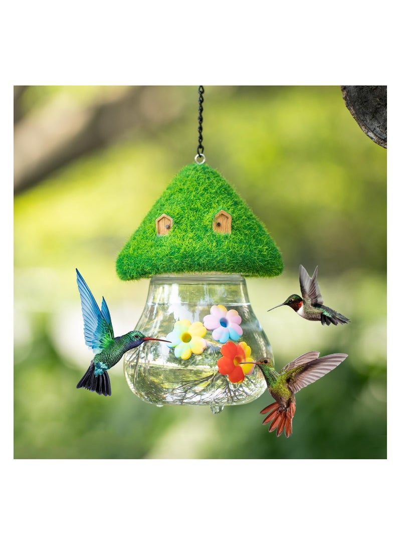 SOLARAE Hummingbird Water Feeders for Outdoors Hanging, Cute Mushroom Shape Bird Water Feeder for Outside Wild Bird, Petal Decorated water spout, Waterproof and Sun protection, Gift for Bird Lovers - Image 1