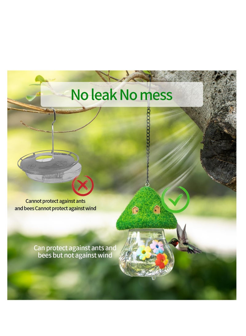SOLARAE Hummingbird Water Feeders for Outdoors Hanging, Cute Mushroom Shape Bird Water Feeder for Outside Wild Bird, Petal Decorated water spout, Waterproof and Sun protection, Gift for Bird Lovers - Image 4