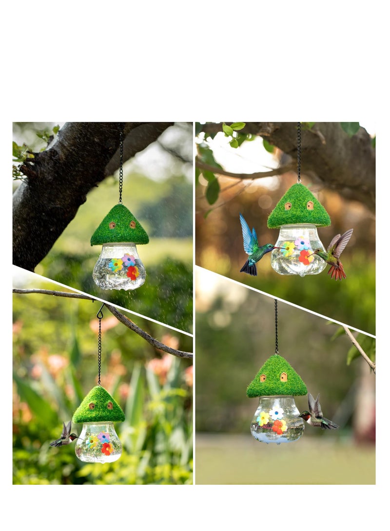 SOLARAE Hummingbird Water Feeders for Outdoors Hanging, Cute Mushroom Shape Bird Water Feeder for Outside Wild Bird, Petal Decorated water spout, Waterproof and Sun protection, Gift for Bird Lovers - Image 5