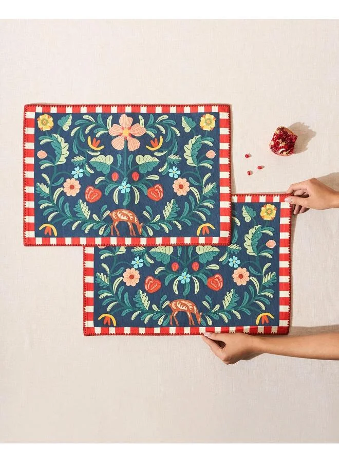 Chumbak Apple Orchards Placemats - Set of 2, 13"x19" | Kashmir Trails