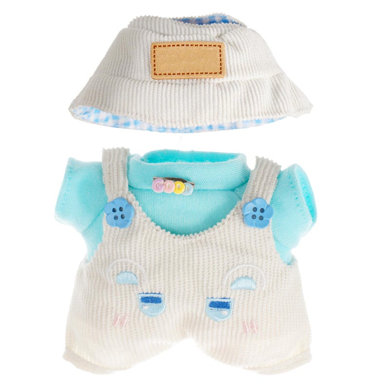 Beofinest 17cm Doll Clothes Set Stylish Chic 3 PCS Set Hat Shirt Jumpsuit Beige - Image 3
