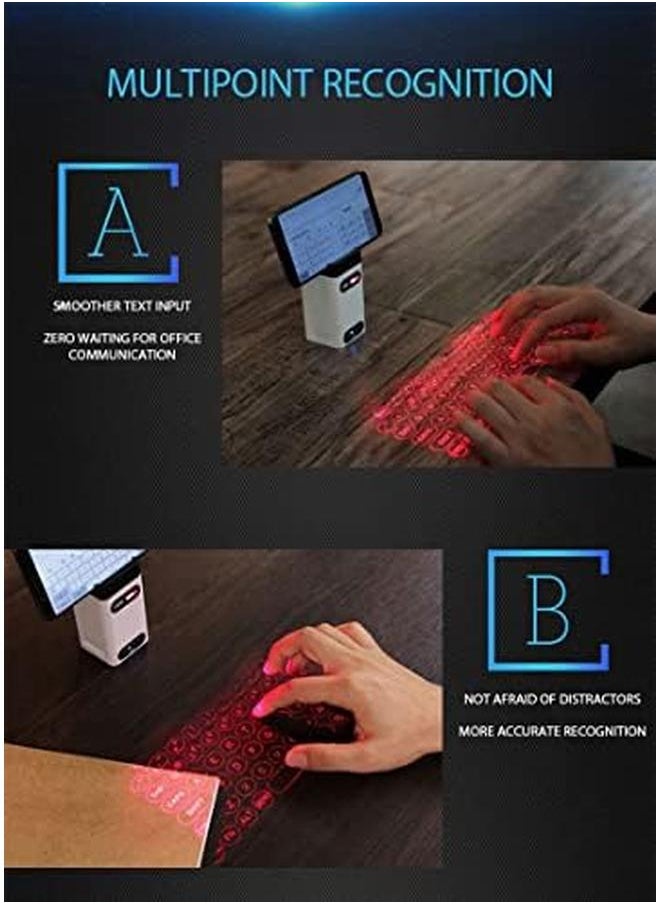 erorex - Keyboard Projector Bluetooth Wireless Projection Virtual Keyboard Portable Full Size Keypad Bluetooth Virtual Keyboard Computer Accessories Projection Keyboard For Iphone Holographic Keybo - Image 1