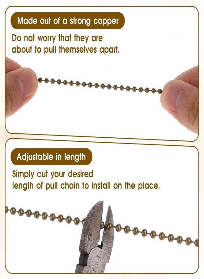 COMNICO 2Pcs Ceiling Fan Pull Chain Extension, Bronze Fan Pull Chain Extension 12 Inch Lighting Fan Beaded Ball Chain Extender with Connector Moon and Sun Pendant Totem Bohemia Chain Extension - Image 3