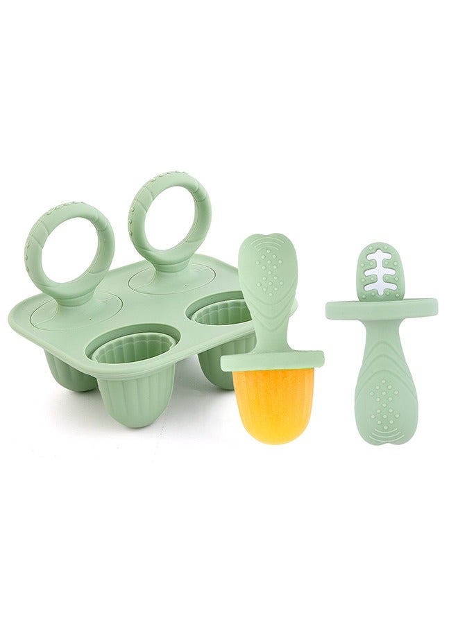 bebeFuture Popsicle Molds Set 7 Pieces Ice Popsicle Maker-BPA Free,Easy-Release Ice Pop Molds,Homemade Ice Cream Molds (Green) - Image 2