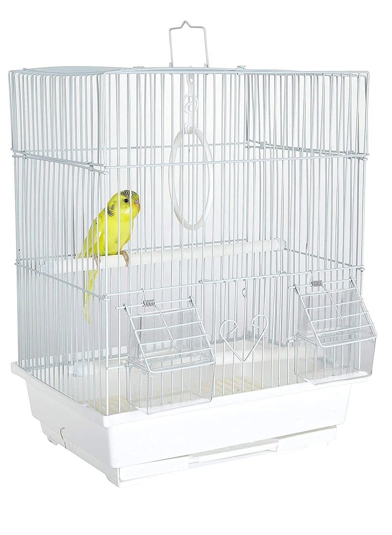 DAYANG Light Weight Hanging Bird Cage For Small And Medium Birds White 35X28X46cm  - Image 1