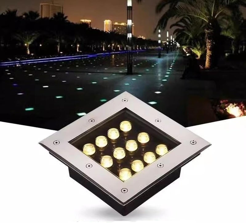 ضوء أرضي خارجي مربع غائر مقاوم للماء IP66 بجهد AC85-110V من LED للإضاءة الخارجية للحدائق والجسور والممرات والمسارات والمناظر الطبيعية - Image 1