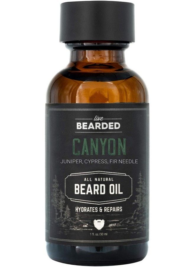 Live Bearded : Beard Oil Canyon Premium Beard And Skin Care With Jojoba Oil 1 Fl. Oz. Beard Itch And Dry Skin Relief Handcrafted With Allnatural Ingredients Made In The Usa  - Image 1