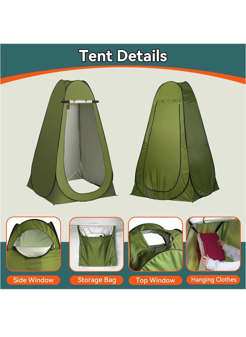 YooA Portable Pop-up Camping Tent for Toilet Changing Clothes and Showers, 2-Window, Rainproof and Sunscreen, Privacy Pop-Up Tent for Hiking Fishing Camping Outdoor Activities (Brown, 120 x 120 x 190cm)  - Image 3