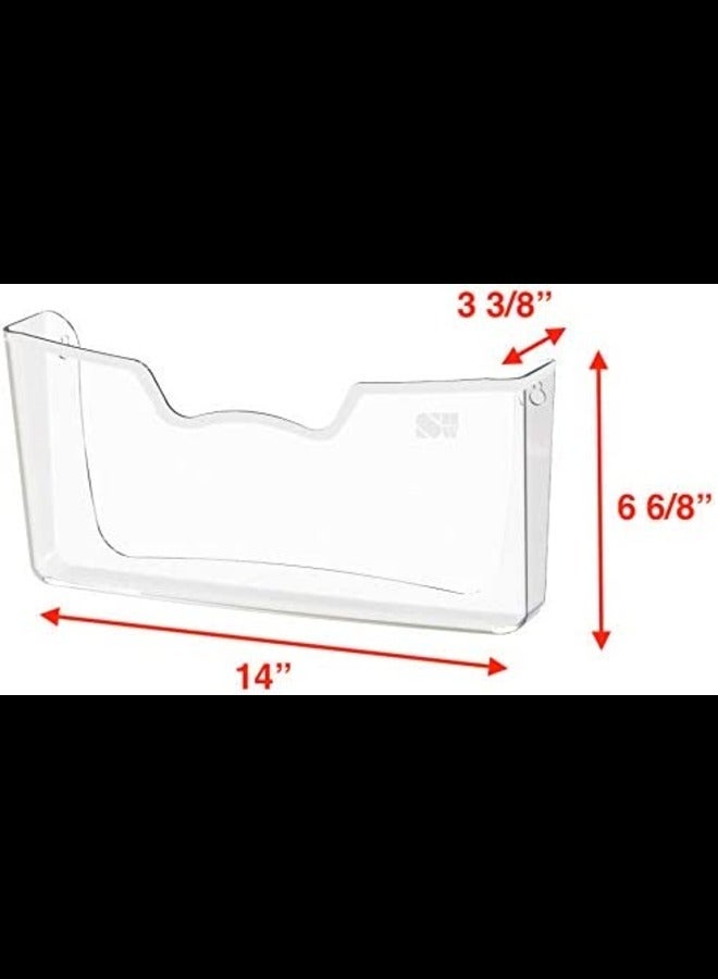 SMARTPOINTS 3 Pack - Simple Houseware Clear Single Pocket Wall Mount File Holder - Image 5