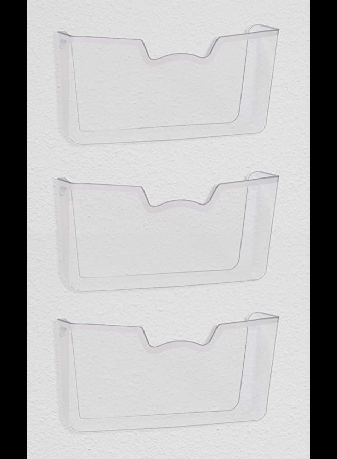 SMARTPOINTS 3 Pack - Simple Houseware Clear Single Pocket Wall Mount File Holder - Image 4