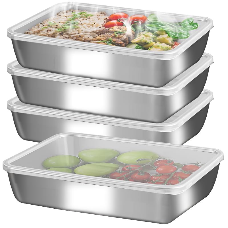 GIUOIDUO Stainless Steel Lunch Box 6-Pack,Stackable Snack Storage Boxes, Lid Food Container, Reusable Food Storage Container for Travel and Work, Dishwasher Safe, Freezer Safe - Image 1