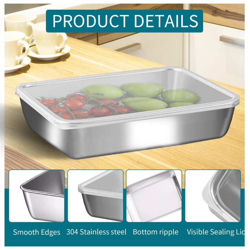 GIUOIDUO Stainless Steel Lunch Box 6-Pack,Stackable Snack Storage Boxes, Lid Food Container, Reusable Food Storage Container for Travel and Work, Dishwasher Safe, Freezer Safe - Image 5