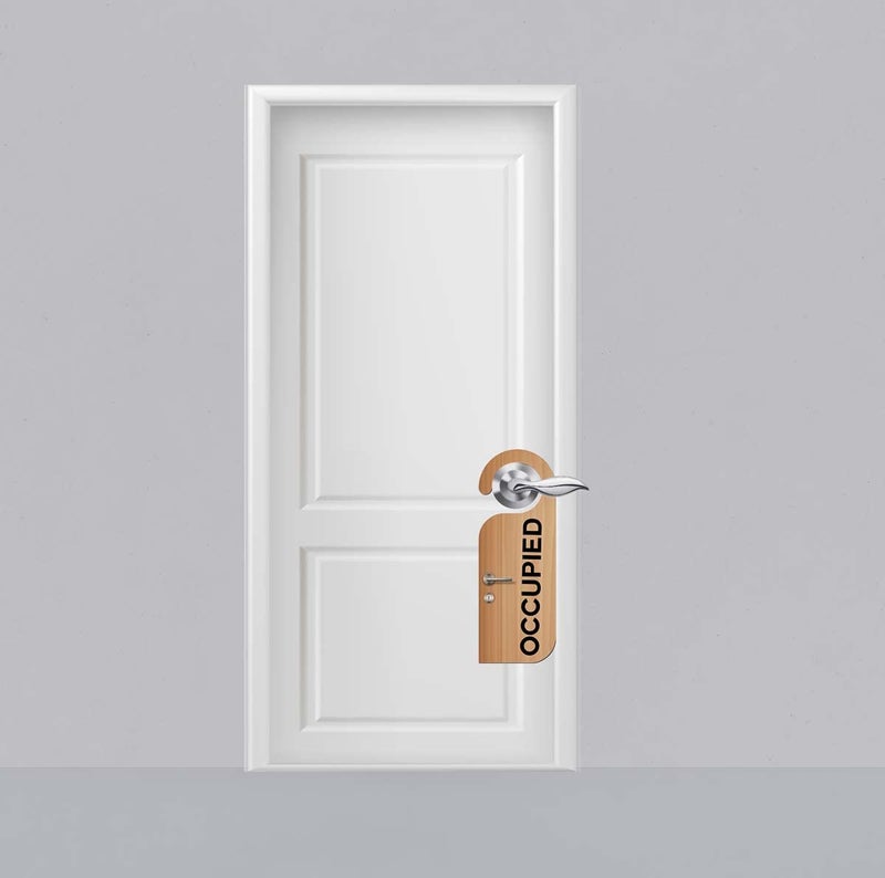 ASHVAH Occupied Door Hanger/DND Sign, Do not Disturb Door Knob Hanger/Door Tag for Bedroom, Couple, Studyroom, Home, Office, Meeting, Sleeping D-065 - Image 2