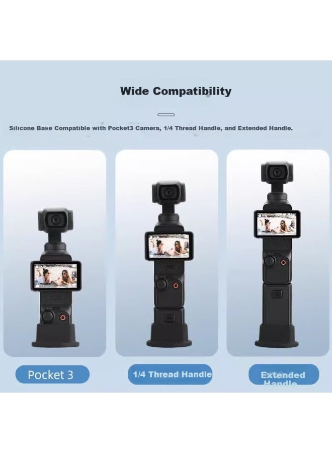 Reygeak Silicone Base For Dji Pocket 3, Non-Slip Fixed Stand, Desktop Expansion Accessory Base