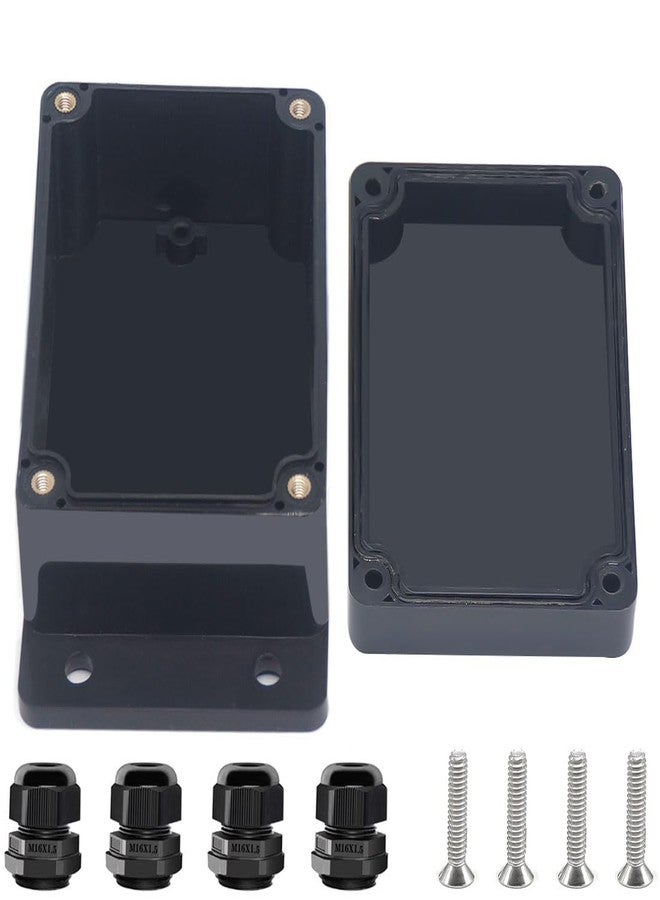 Otdorpatio صندوق مشروع Otdorpatio، صندوق كهربائي أسود من مادة ABS، مقاوم للماء بمعيار IP67، صندوق توصيل إلكتروني خارجي مع أقواس تثبيت، يتضمن غدد كابلات لمشاريع DIY، 3.9 × 2.7 × 2 بوصة (100 × 68 × 50 مم). - Image 1