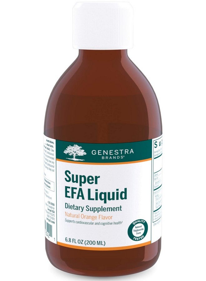 جنيسيس Genestra Brands Super EFA Liquid | يدعم صحة القلب والأوعية الدموية وتطور الدماغ والعينين والأعصاب لدى الأطفال* | 6.8 أونصة سائلة | نكهة البرتقال الطبيعية - Image 1