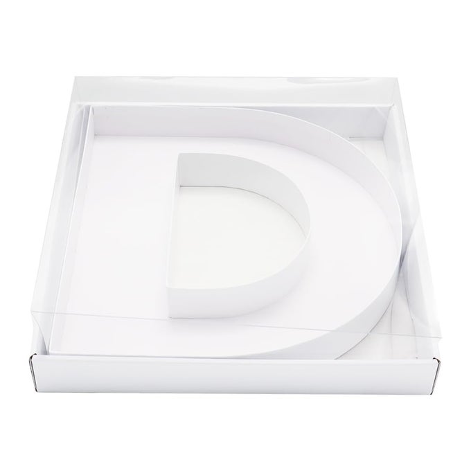 125 CARDBOARD LETTER SHAPED MACHE DECORATIVE STRAWBERRIES FILLABLE SWEETS CONFECTIONERY BOX WITH CLEAR LID WHITE D