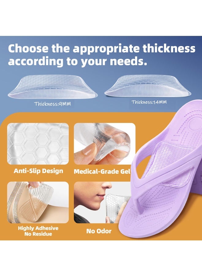 4PCS Arch Support Inserts Women for Flat Feet, Gel Arch Inserts for Plantar Fasciitis Relief, Non-Slip Arch Support Pads, Two-Option of Different Heights - Image 2