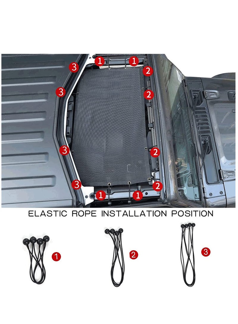 SYOSI Black Sunshade Mesh Bikini Top Roof Sun Shade Exterior Accessories for Jeep Wrangler 2018-2022 JL JLU or 2020-2022 Gladiator JT - Image 3