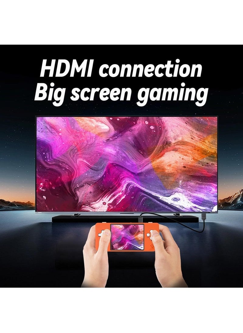 ANBERNIC  RG28XX Handheld Game Console 2.83 inch 640*480 IPS Screen Linux System 3100mAh Video Retro Player Support HDMI Output TV 2.4G Wireless/Wired Controller Supports Music Video Player (Orange)  - Image 3