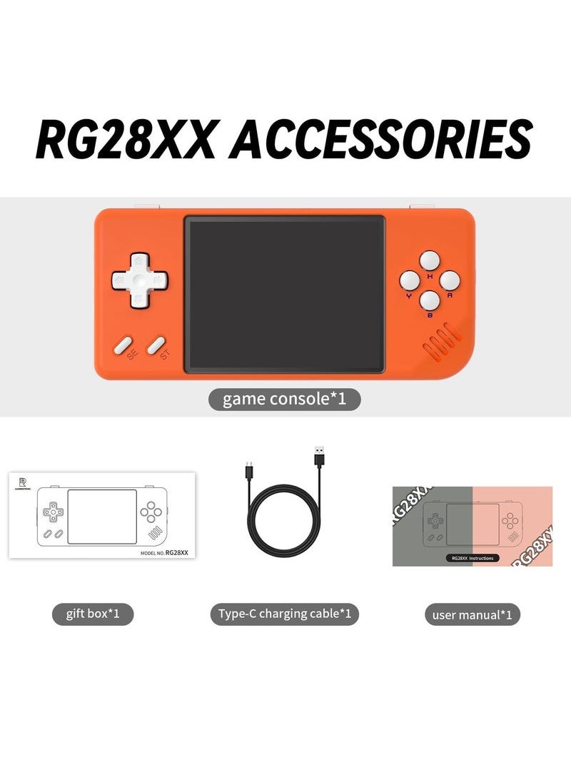 ANBERNIC  RG28XX Handheld Game Console 2.83 inch 640*480 IPS Screen Linux System 3100mAh Video Retro Player Support HDMI Output TV 2.4G Wireless/Wired Controller Supports Music Video Player (Orange)  - Image 5