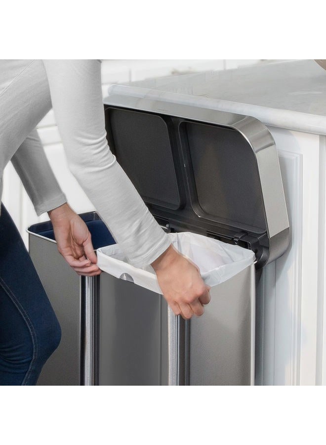 simplehuman Code H Custom Fit Drawstring Trash Bags in Dispenser Packs, 100 Count, 30-35 Liter / 8-9.2 Gallon, White - Image 5