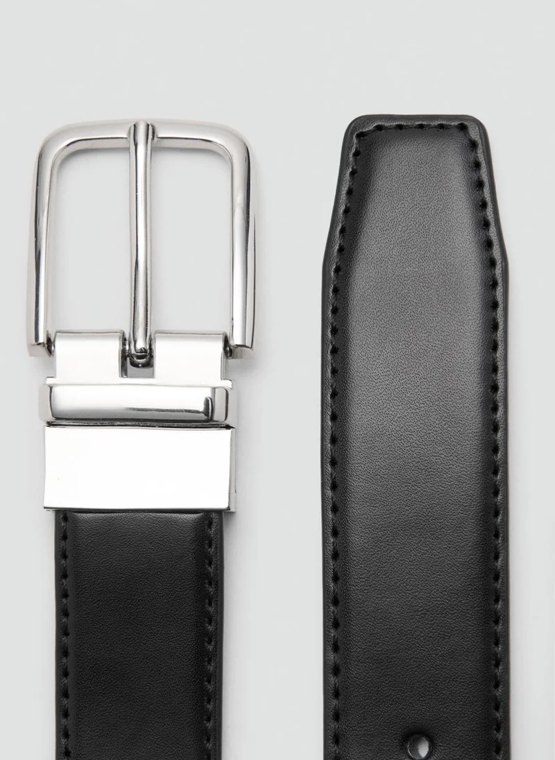 Mango Man 99-NEGRO Reversible Suit Leather Belt for Men | Best Price UAE