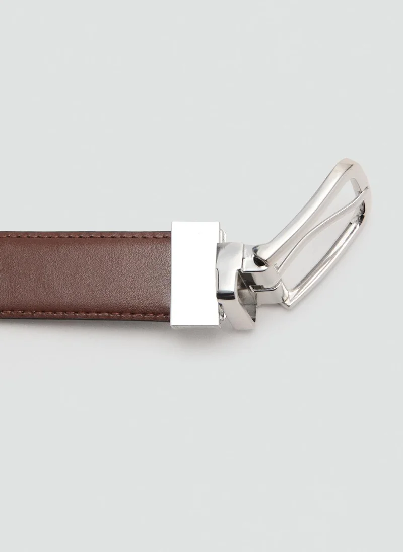 Mango Man 99-NEGRO Reversible Suit Leather Belt for Men | Best Price UAE
