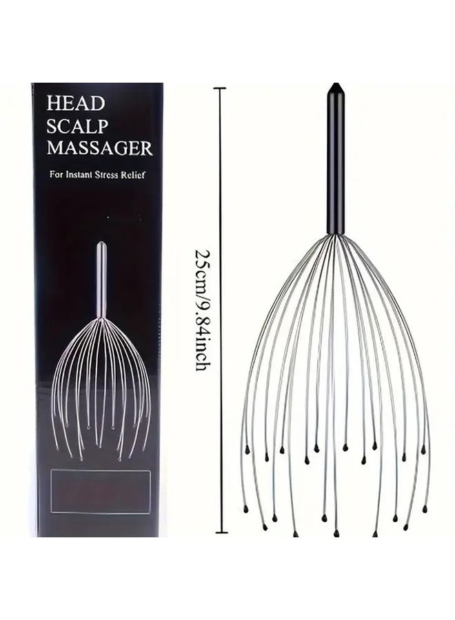 2pcs Heavy Duty Metal Scalp Massager And Hair Brush Black Octopus Tentacle Design With Claw Grip For Deep Scalp Massage Hair Growth Relaxation Professional Salon Home Spa Use Durable Construction Ergonomic Design Sturdy Handle High Quality Bristles Wellness Enthusiasts - Image 3
