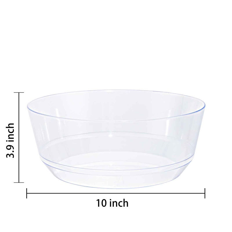 Hioasis 8 Pack Plact Plastic Serving Bowls 128oz الأوعية البلاستيكية الصافية - Image 2