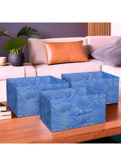 Kuber Industries Kuber Industries Laheriya Print Non Woven Fabric 5-Replacement Drawer Storage And Cloth Organizer Unit For Closet (Blue)-Kubmart15992, Clothing  - Image 4