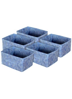 Kuber Industries Kuber Industries Laheriya Print Non Woven Fabric 5-Replacement Drawer Storage And Cloth Organizer Unit For Closet (Blue)-Kubmart15992, Clothing  - Image 1