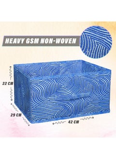 Kuber Industries Kuber Industries Laheriya Print Non Woven Fabric 5-Replacement Drawer Storage And Cloth Organizer Unit For Closet (Blue)-Kubmart15992, Clothing  - Image 3