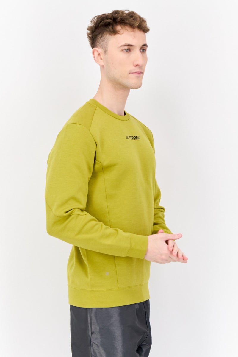 Adidas Men Sportswear Fit Long Sleeve Outdoor Sweatshirt, Olive - Image 3