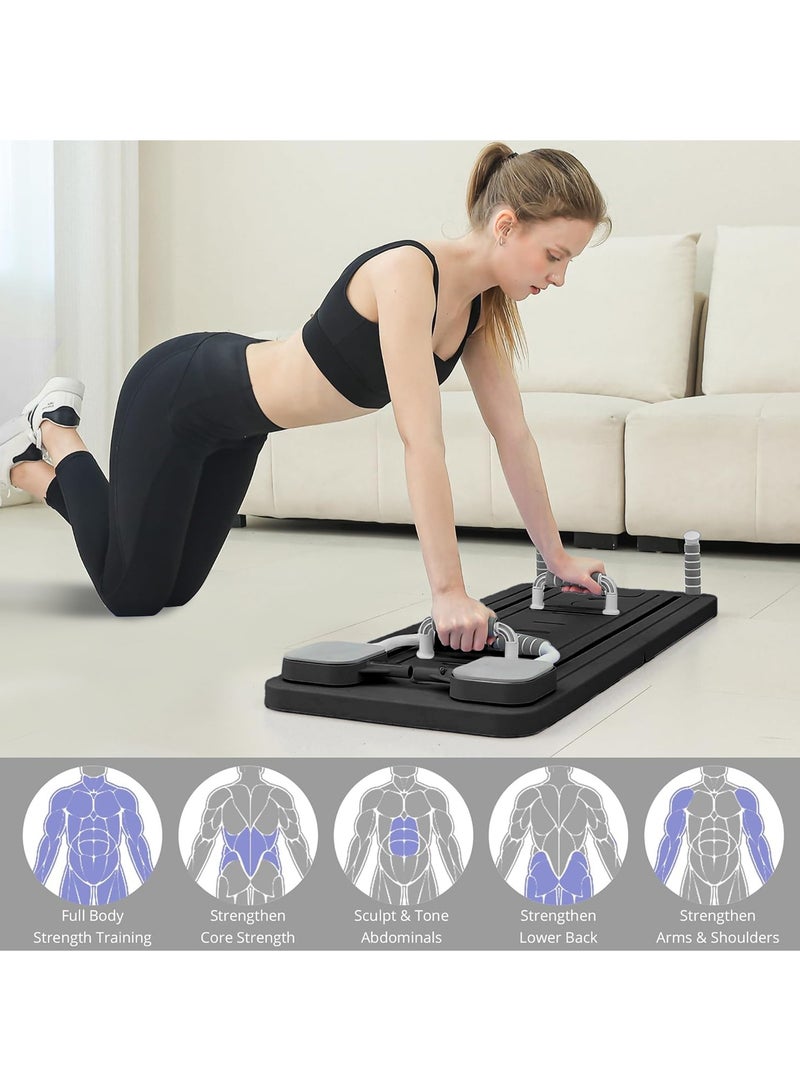 WAKYME Pilates Board Multifunctional Abdominal Board Ab Core Trainer Ab Trainer Machine Ab Board Exercise Board Abs Workout Equipment Core Workout Equipment (Black) - Image 3